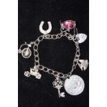 Silver charm bracelet