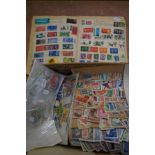 Box of lose stamps, ephemera & an album