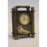 Brass carriage clock Height including handle 6.5 c