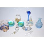 Group of glass ware to include scent bottle & pape