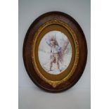 Framed Lucien Boullemier Ceramic plaque in guilt w