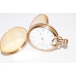 Waltham 14 carat gold plated pocket watch with sub