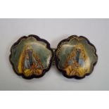 19th century Japanese belt buckle, hand painted en