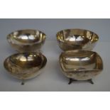 4 continental silver footed bowls 800 grade