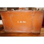 Large 1940's leather suitcase