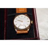 9ct Gold cased Garrad gents wristwatch with sub se