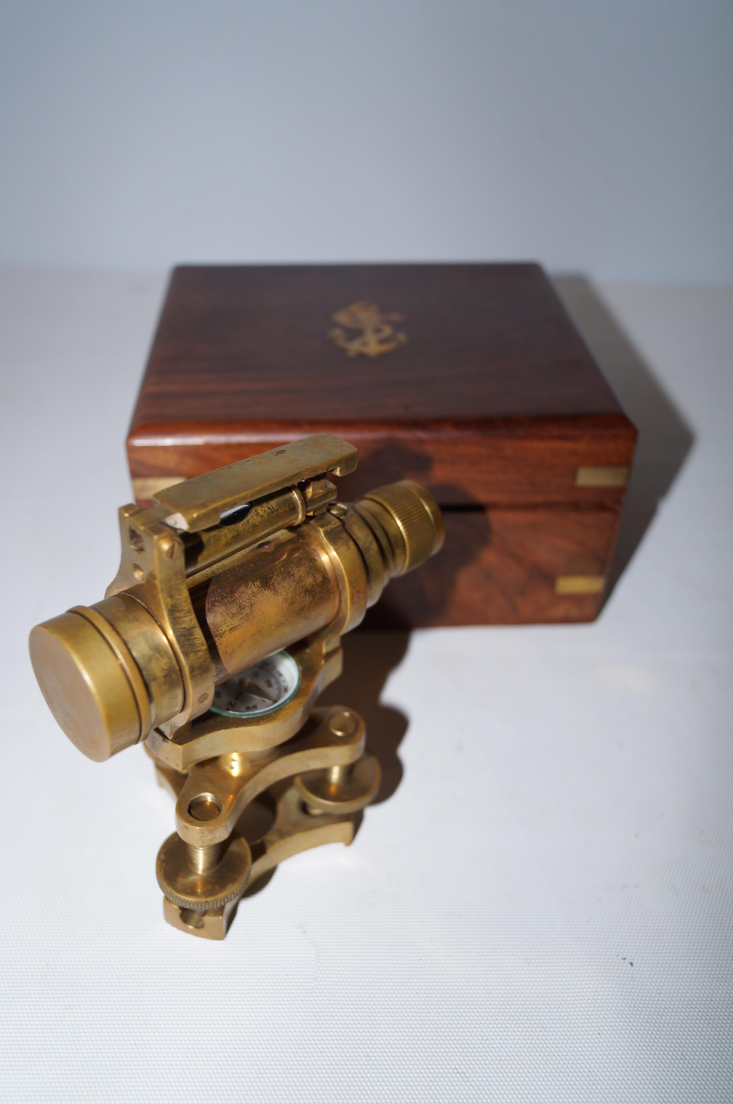 Cased brass nautical instrument