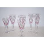 6 Caithness wine glasses acid etch to base