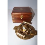 Cased brass nautical instrument