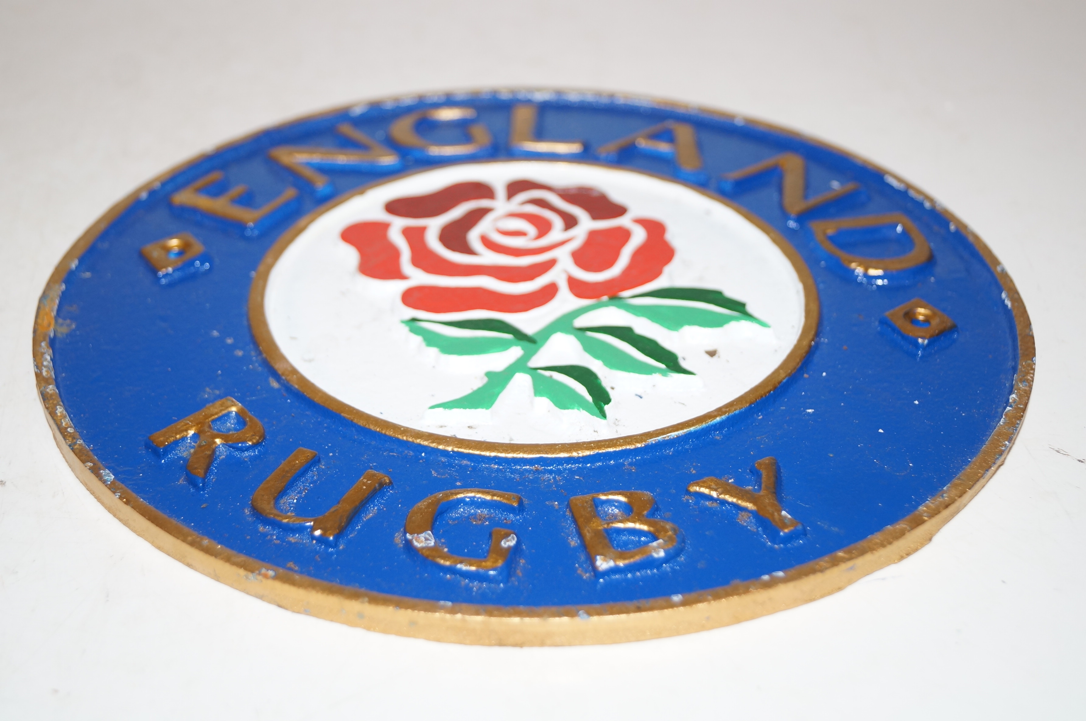 Cast iron England rugby sign