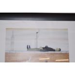 Framed lowry print Man lying on a wall