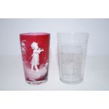 Mary Gregory cranberry glass together with a furth