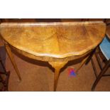 Walnut Demi Lune table