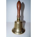 Brass ARP hand bell stamped Fiddian