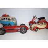 4 Tin plate vehicles