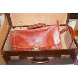 Vintage leather case & satchel