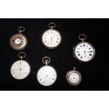 Collection of 5 pocket watches & fob watch (All si