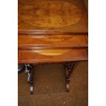 Yew wood nest of 3 tables