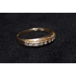 9ct Gold & diamond half eternity ring Size N