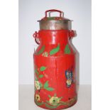 Painted milk churn Height 48 cm