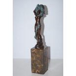 Bronze figure on a marble base Height 37 cm