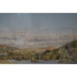 Framed watercolour lake scene titled rydal water s