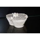 Early Belleek trefoil basket