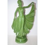 Plaster of Paris art deco figure of a lady (Some l