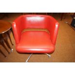 Vintage chrome leather desk swivel chair