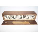 Case set of Victorian bone & ebony dominoes