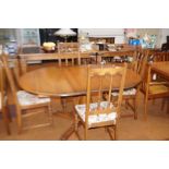 Ercol old colonial dining table & 4 chairs