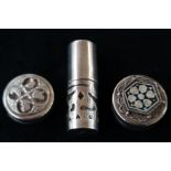 Two continental silver pill boxes together with si