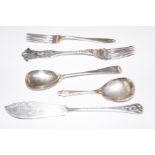 5 Items of silver flatware, various hallmarks