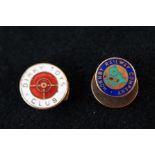 2 Vintage enamel button badges, Hornby railway com