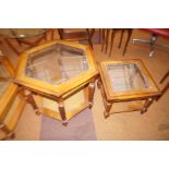 2 matching glass top side tables