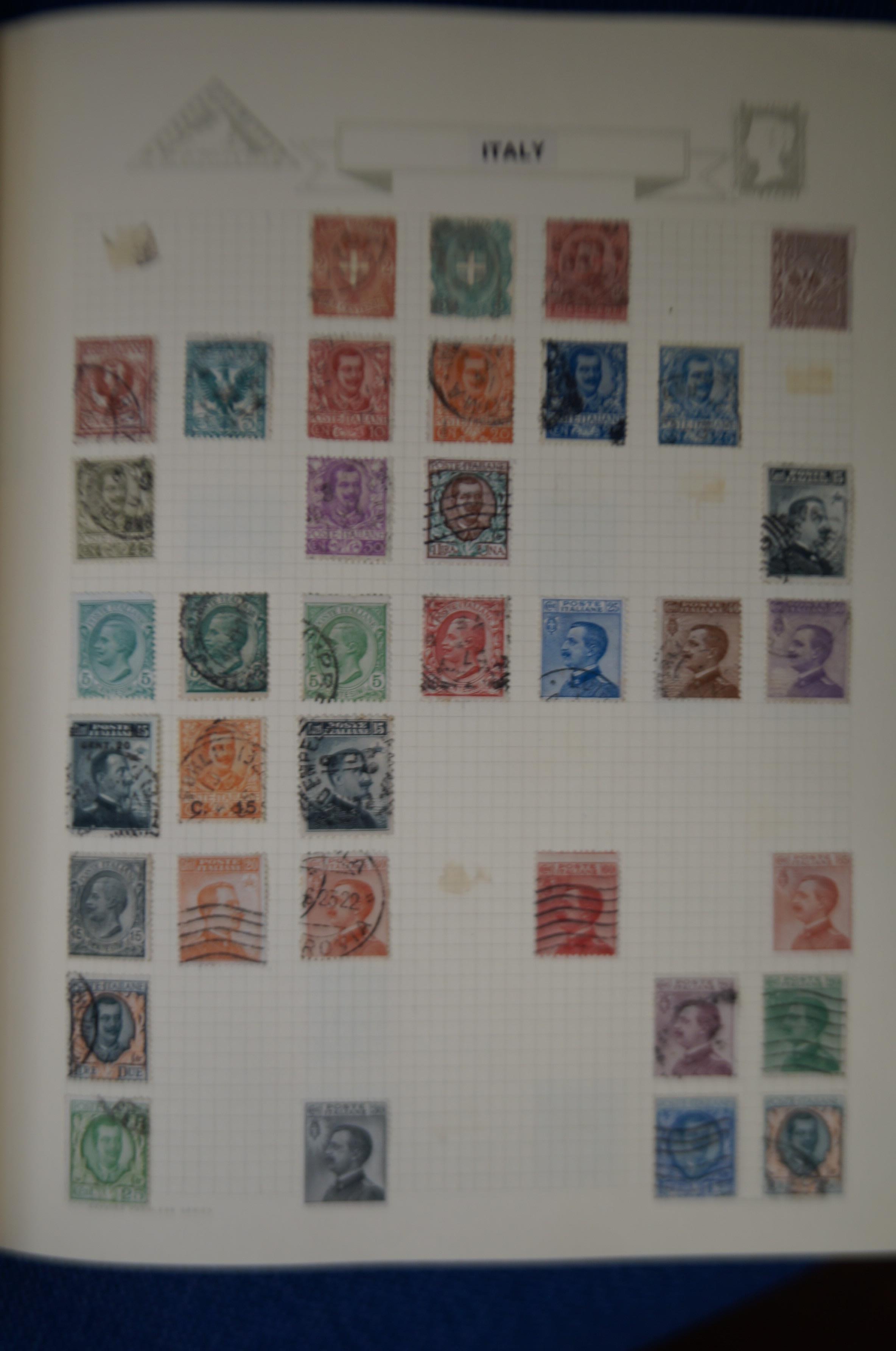 Green Spring Back Stamp album containing a collect - Image 3 of 6