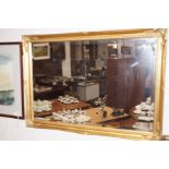 Gilt framed bevel edged wall mirror