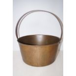 Large vintage brass jam pan