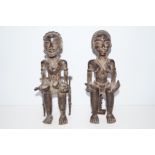 Pair of benin bronze figures Height 22 cm