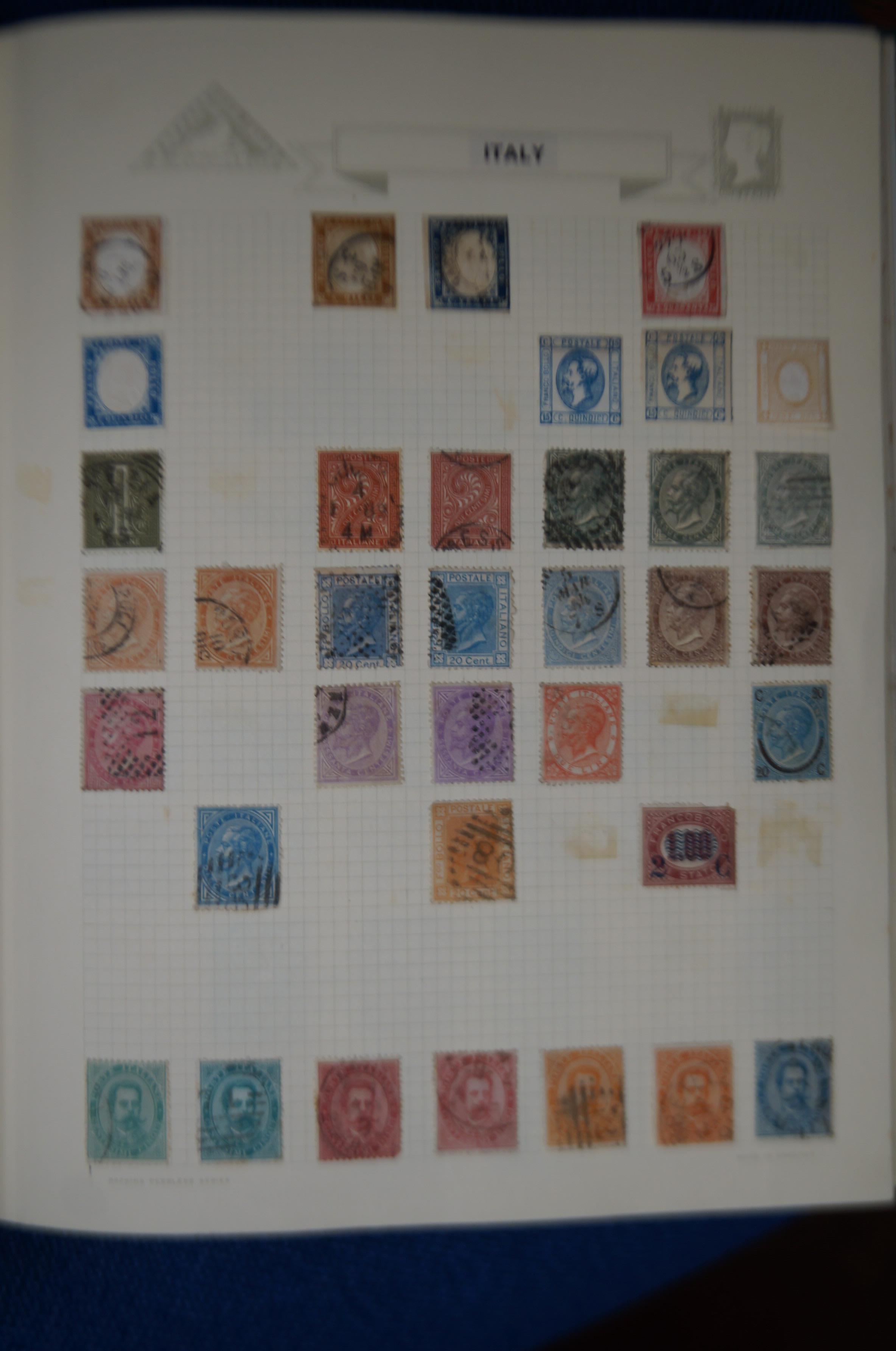 Green Spring Back Stamp album containing a collect - Image 2 of 6