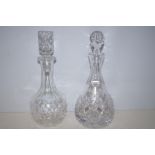 2 Cut glass decanters