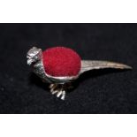 Silver pheasant pin cushion