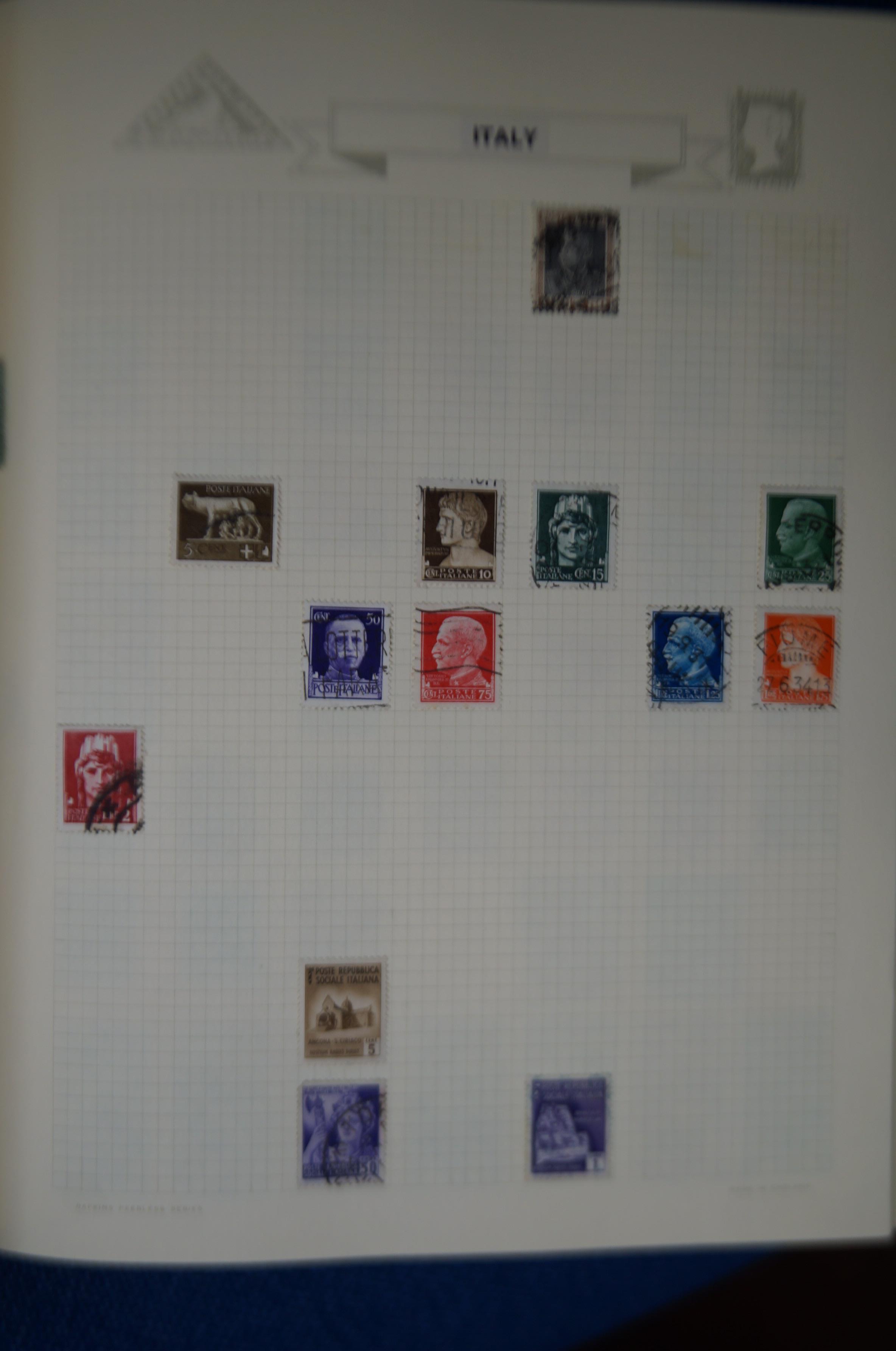 Green Spring Back Stamp album containing a collect - Image 4 of 6