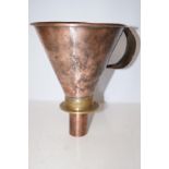 Copper & brass handled funnel by Hastie & co of Ed