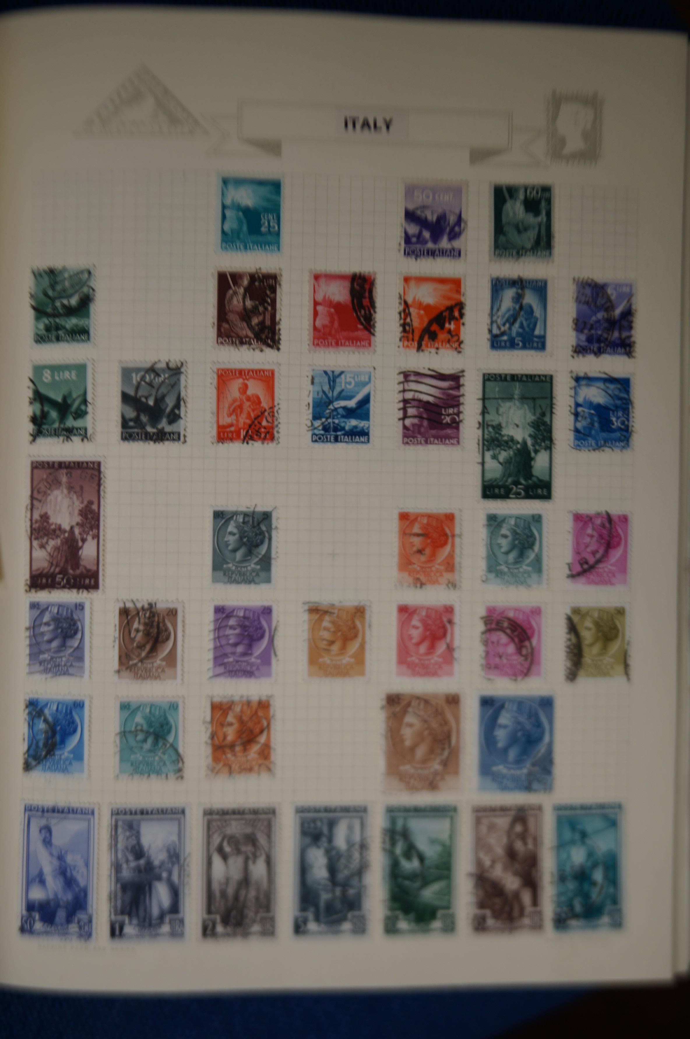 Green Spring Back Stamp album containing a collect - Image 5 of 6