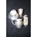 Collection of silver items to include a capstan in
