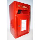 Red cast iron post box Height 45 cm