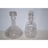 Two glass decanters