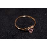 9ct Gold & amethyst ring Size N