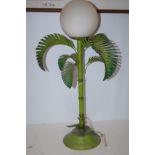 1960's/70's metal table lamp in the form of a palm tree Height 76 cm